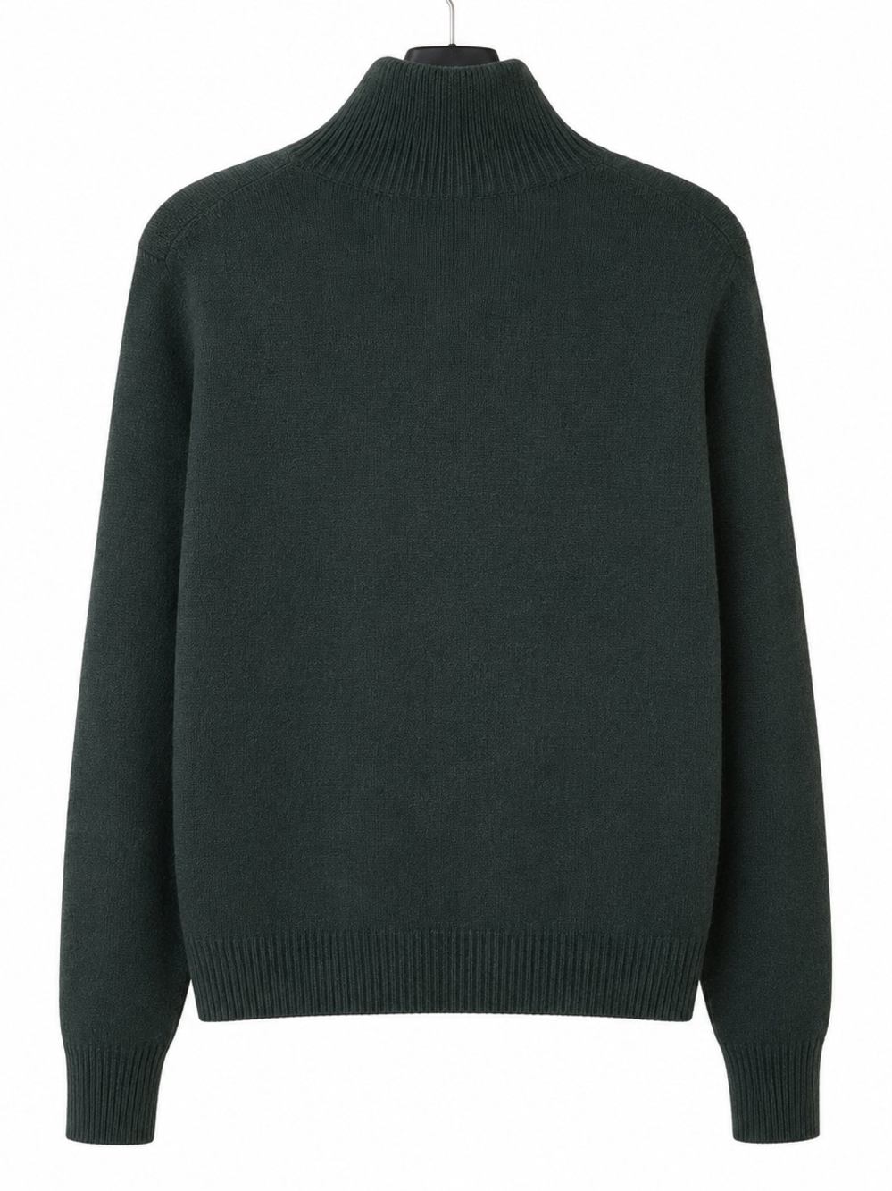 Zara Dark Green Wool Blend Turtleneck Sweater Size Small Minimalist Preppy - Picture 4 of 6